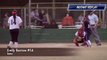 Varsity CA High School Softball Batter Gets Hit. Great Oak vs Santiago. Emily Burrow Class 2017