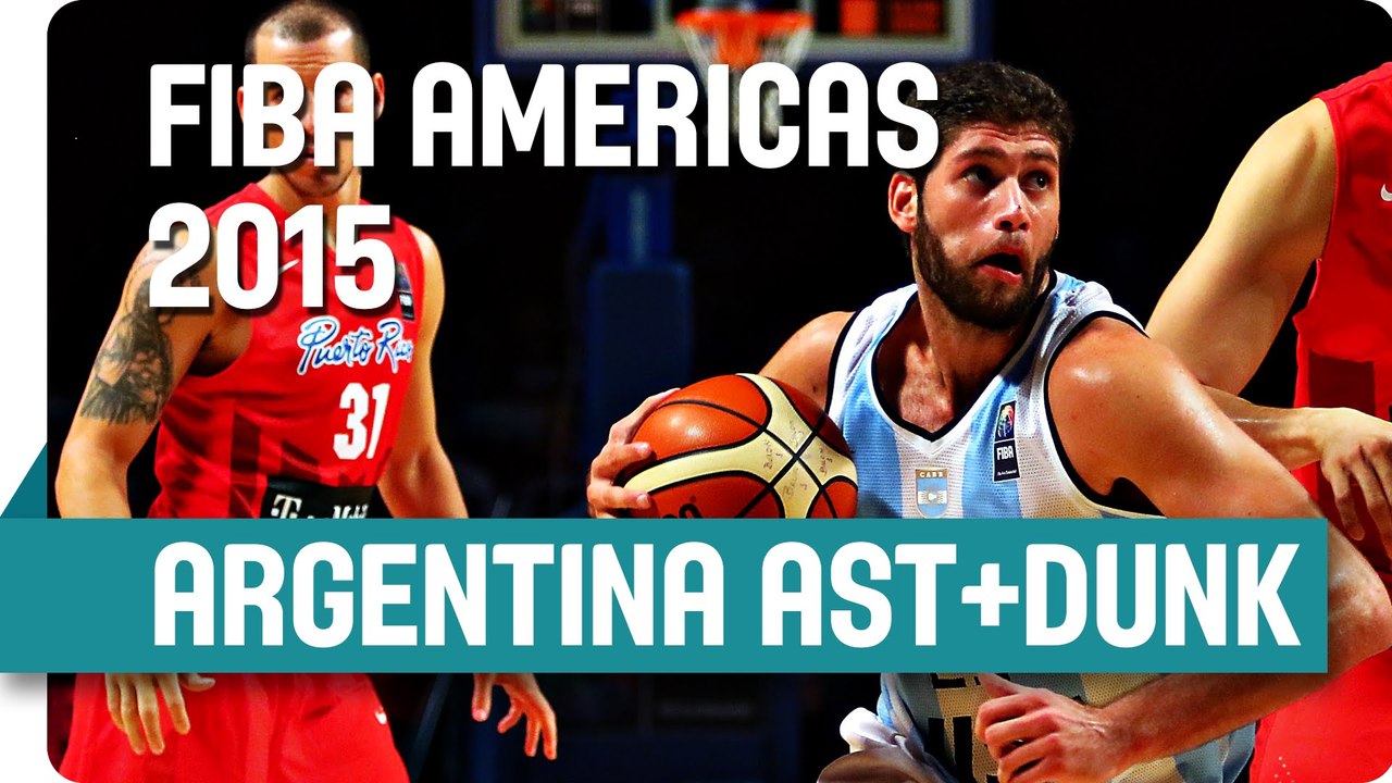 Argentina's Campazzo to Garino v Puerto Rico - Assist & Dunk - 2015 FIBA Americas Championship