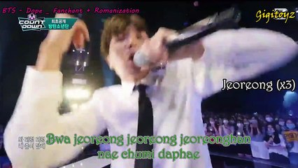 Fanchant + Romanization (color coded lyrics) - BTS (Bangtan Boys) _ Dope