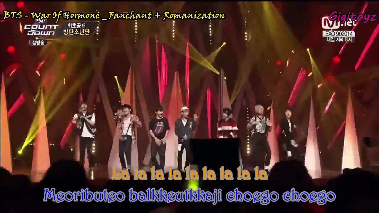 Fanchant + Romanization (color coded lyrics) - BTS (Bangtan Boyz) _ War of Hormone