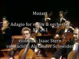 Isaac Stern plays Mozart KV 261 Adagio for violin & orchestra - with Alexander Schneider