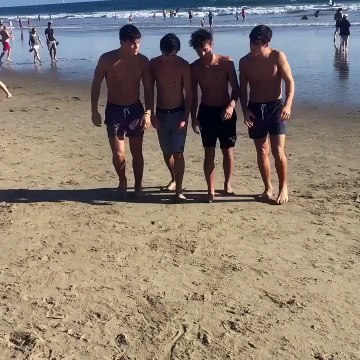Grayson Dolan When you only bring one towel to the beach.. Cameron Dallas, Aaron Carpenter, Ethan Dolan