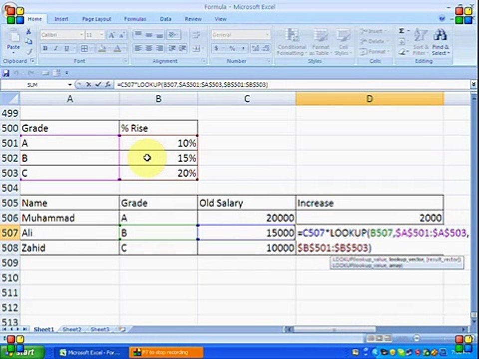 How to find percentage in Ms Excel Formulas Urdu/Hindi Tutorials - Part 19