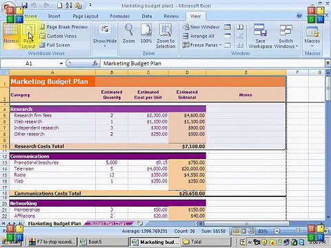 Ms Excel Office Button for beginner Urdu/Hindi Tutorial