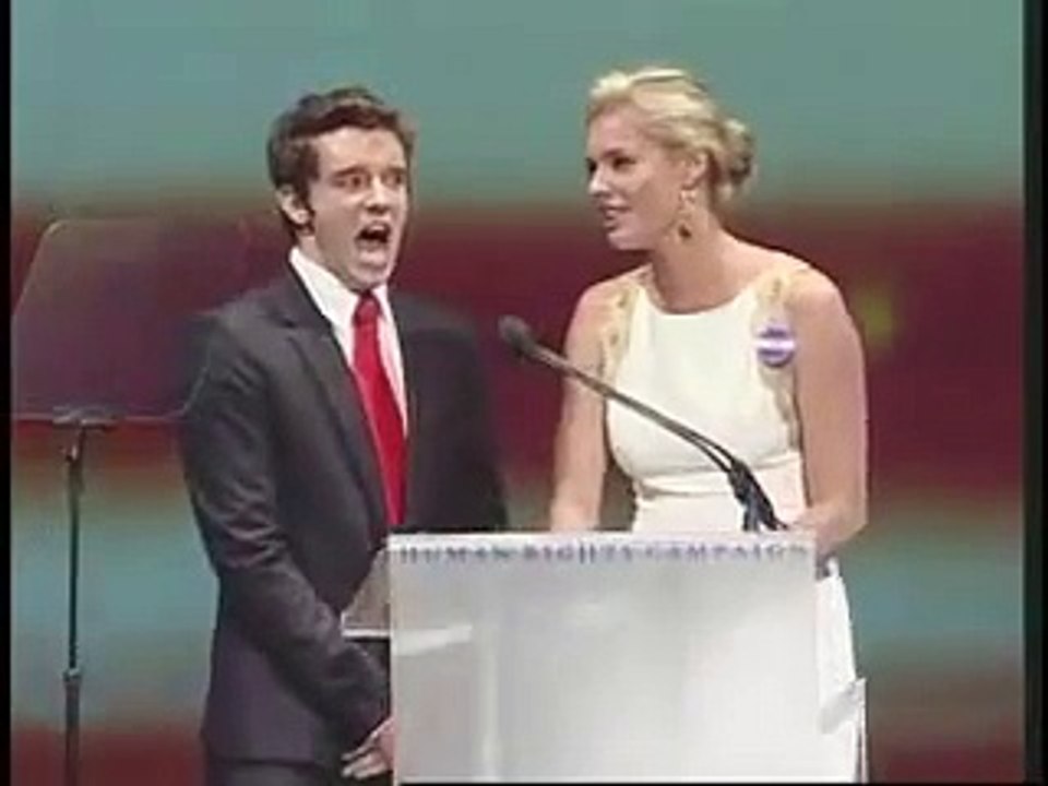 Rebecca Romijn and Michael Urie at HRC 2007 National Dinner