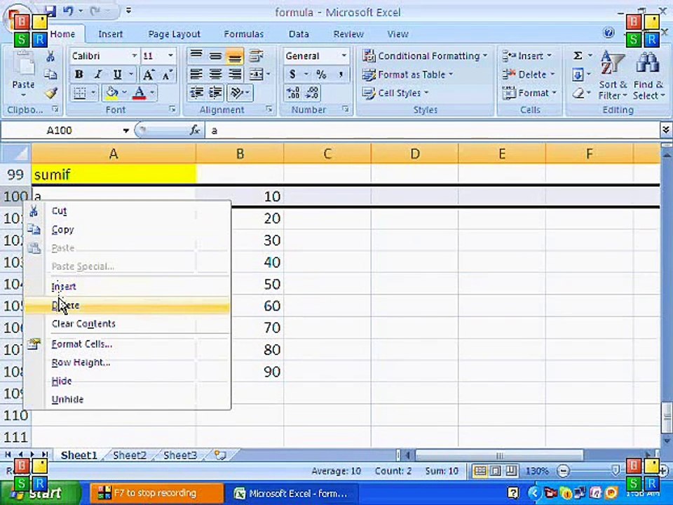 Sum if formula in MS Excel Tutorial Urdu/Hindi Part 17