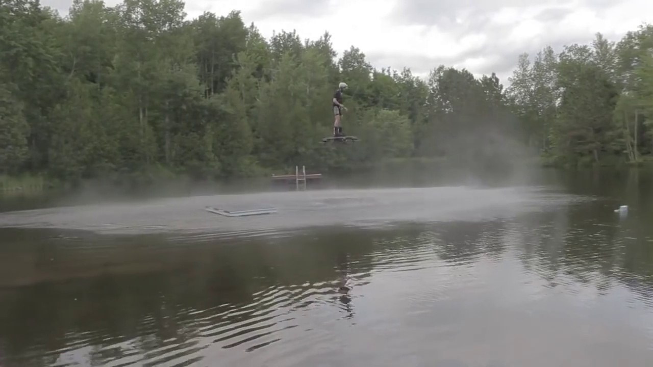 This is a real air-powered Hoverboard working!