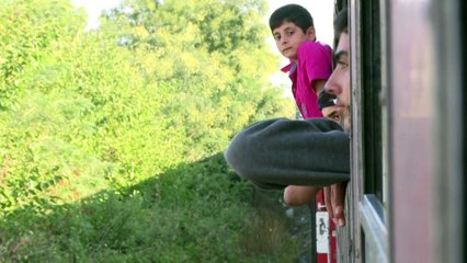 Dans un train macédonien, empli de réfugiés