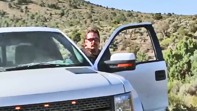 Security Camo Dudes near Area 51 threatening Guy with camera