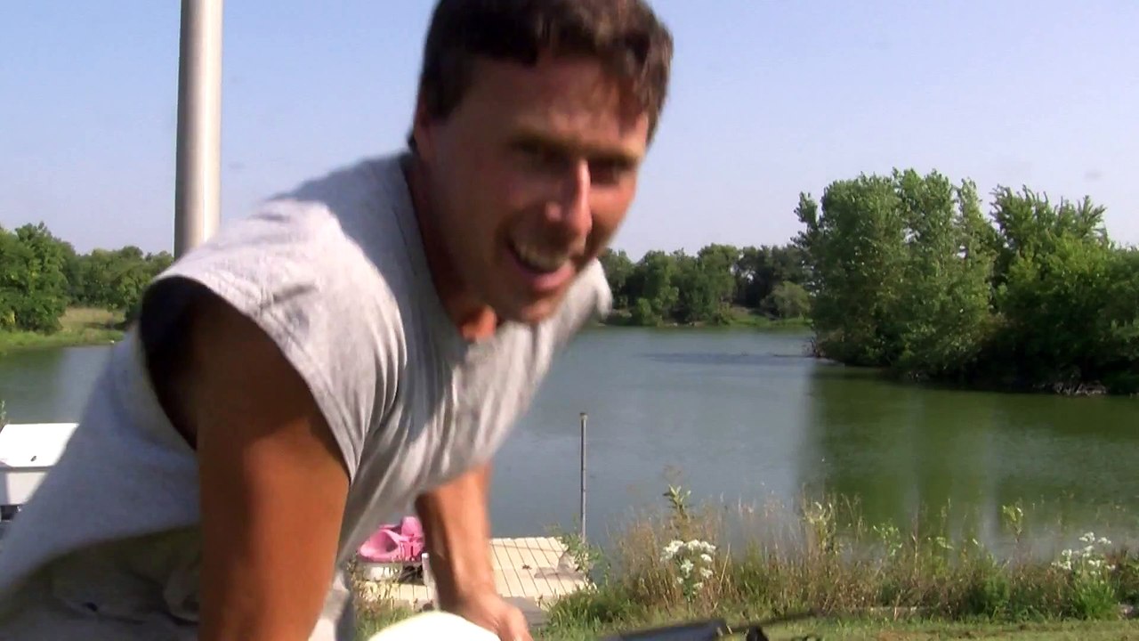 Man catches a fish with his drone