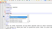 how to create a website in html using notepad adding position to a text _ tutorial 13