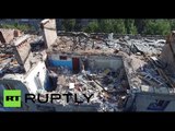 Drone footage: Donetsk residential neighborhoods devastated