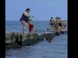 OMG!!! Fat Lady jumps into Water - Rescue Fail