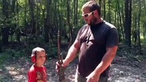 45 pound 5 year old boy shoots 20 gage shotgun.