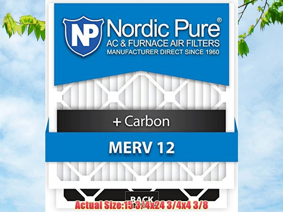16x25x5 Lennox X6670 Replacement MERV 12 Plus Carbon AC Furnace Air Filters Qty 4