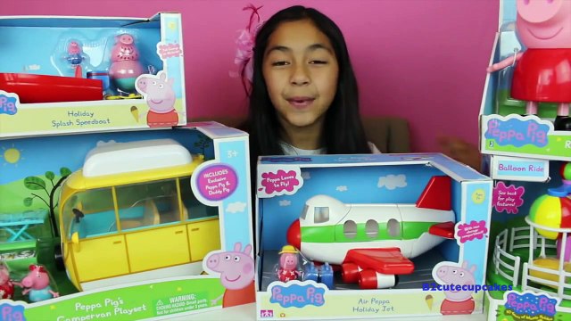 Peppa Pig Toys!! Speadboat Holiday Jet Campervan Playset Balloon Ride Peppa Pig|B2cutecupc