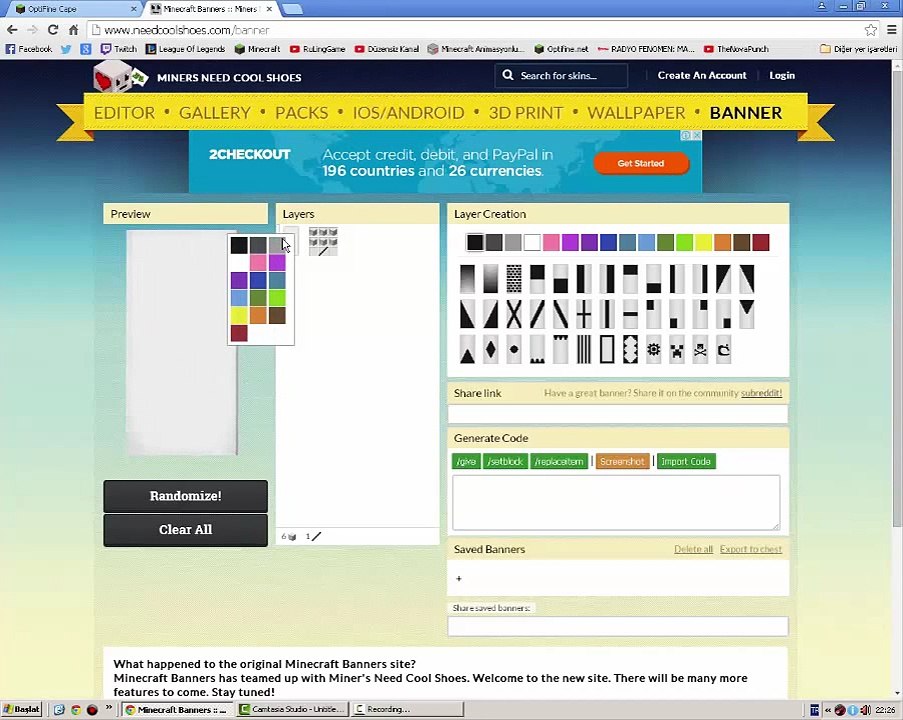 Minecraft Şimşek Desenli Cape Yapımı