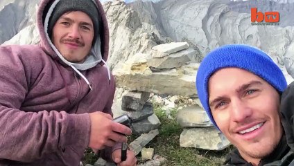 Risking An 8550ft Drop- Thrillseekers Walk Along Treacherous Mountain Path