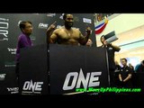 One FC Rise to Power Weigh Ins   Tim Silva vs Tony Johnson