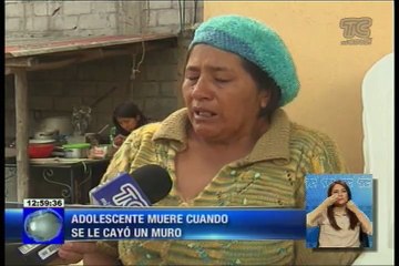 Adolescente fallece tras la caída de un muro