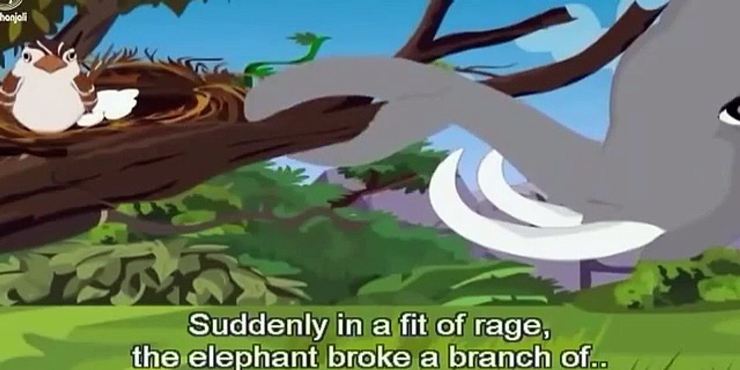 Panchatantra Tales - The Elephant & The Sparrow - Short Stories for Kids - Animated/Cartoon Stories