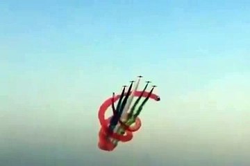 Amazing colored sprays by Jet planes in UAE