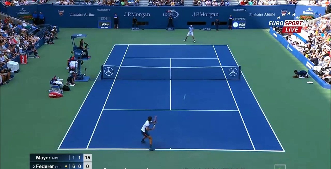 Leonardo Mayer 0–3 Roger Federer Highlights HD (Tennis. Grand Slam Tournament) 1 September 2015