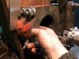 Horizontal Boring machine machining bore in connecting-rods from metal guillotine part1
