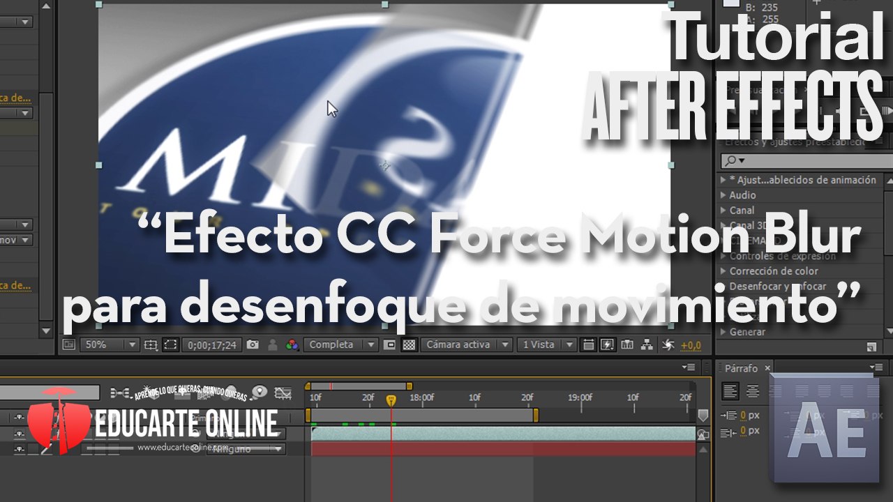 Efecto CC Force Motion Blur para desenfoque de movimiento - Tutorial After Effects