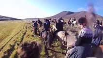 Rounding up horses in Laxárdalur valley, North West Iceland