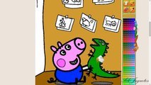 Peppa Pig en Español Colorear a George y su Dinosaurio Juego de pintar ᴴᴰ ❤️