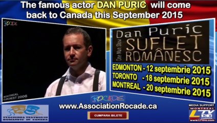 PUBLICITY | Invitatie la teatru - DAN PURIC - Suflet Romanesc - septembrie 2015
