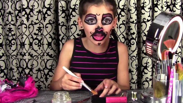 Monster High Catty Noir Doll Costume Makeup Tutorial for Halloween or Cosplay KITTIESMAM