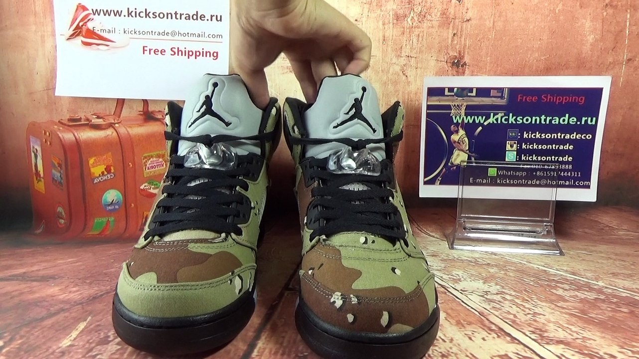 Authentic Supreme x Air Jordan 5 “Camo” Review from www.kicksontrade.ru