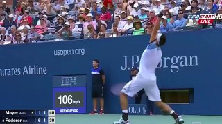 Roger Federer vs Leonardo Mayer -- US Open 2015 -HD-
