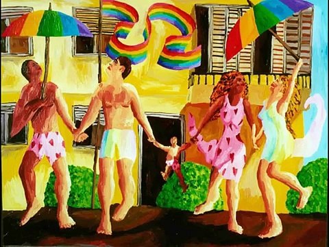 gay family queer families photos paintings homosexal lesbian couple with kids men women children