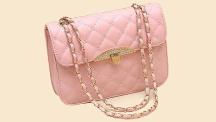 กระเป๋าสะพายข้าง แฟชั่นเกาหลี สวยใบเล็กใช้ออกงานสายโซ่ นำเข้า สีชมพู - พร้อมส่งIS955 ราคา830บาท