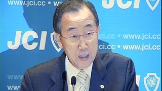 The UN Secretary-General Ban Ki Moon addresses JCI Global Partnership Summit