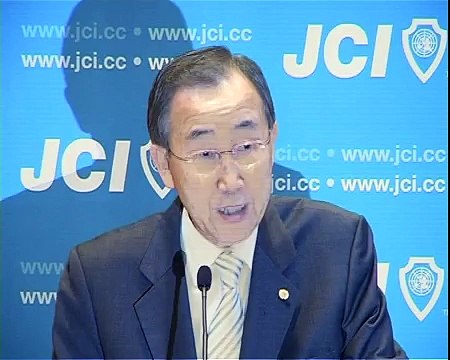 The UN Secretary-General Ban Ki Moon addresses JCI Global Partnership Summit