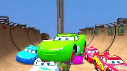 Download Video: Hulk Smash Cars! Disney Nursery Rhyme Cars McQueen Lightning Pixar in Yellow, Green, Blue Colors!