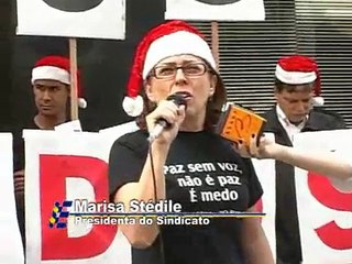 Reportagem sobre protesto contra demissões no HSBC