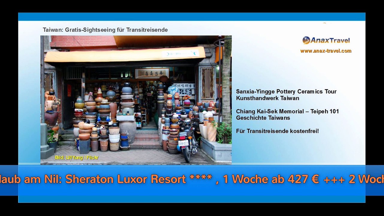 Reisenews u.a.: Gratisentdeckungen in Taiwan