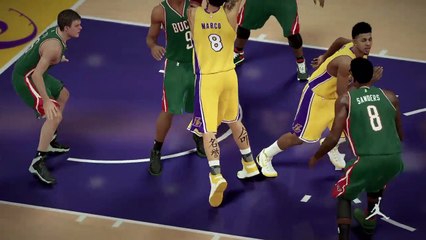 NBA 2K15 PS4 1080p HD Mejores jugadas Los Angeles Lakers-Milwaukee Bucks