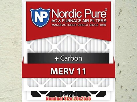 20x25x5 Lennox X6673 Replacement MERV 11 Plus Carbon AC Furnace Air Filters Qty 4