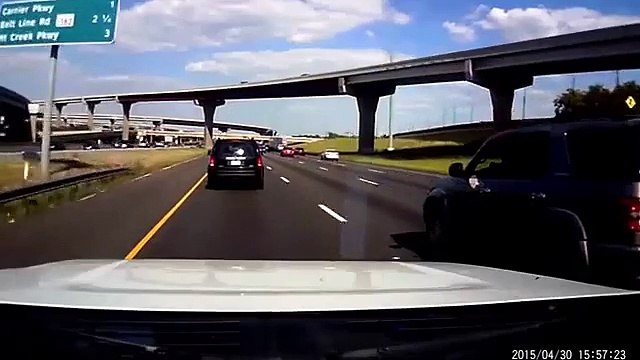 SUV Slams On Brakes and Loses Control