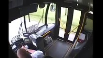 Dashcam Deer Crashes Through Bus Windshield Survives