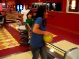 Christina Displays Her Bowling Skills