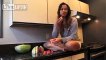 Black Girl eats whole watermelon, and then vomits