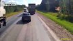 Driver miraculously survived crash with 2 trucks in Russia