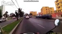 Three motorbike cops chasing car
